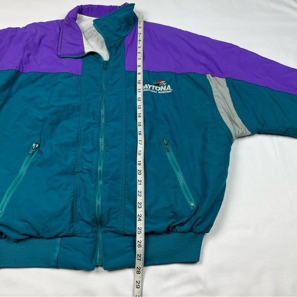 Vtg Swingster NASCAR Daytona Mens Puffer Jacket Large 90s Color Block C2 - Picture 8 of 8